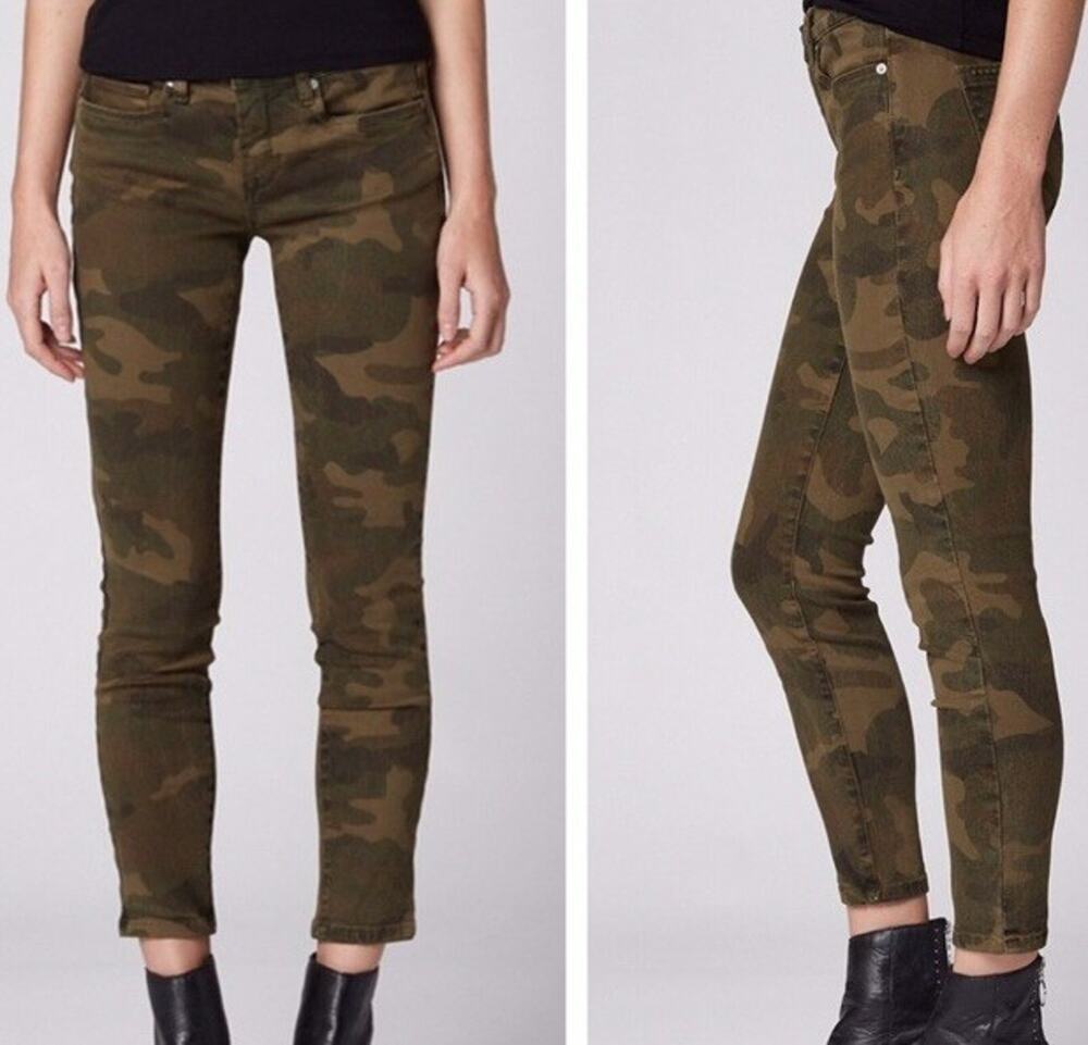 Blank NYC Women's Camouflage Green Ankle Skinny Jeans Stretch Size 28